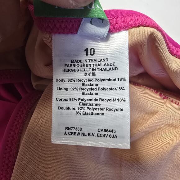 J.Crew Ruched V Neck One Piece Swimsuit Womens Size‎ 10 Fuchsia BC116 - Picture 3 of 10